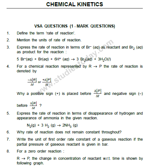 CBSE Class 12 Chemistry Chemical Kinetics Notes Set E